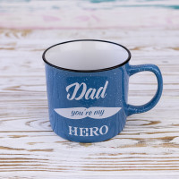 Кружка для папы Dad you're my hero 400 мл 12738 (голубой)