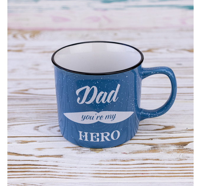 Кружка для папы Dad you're my hero 400 мл 12738 (голубой)