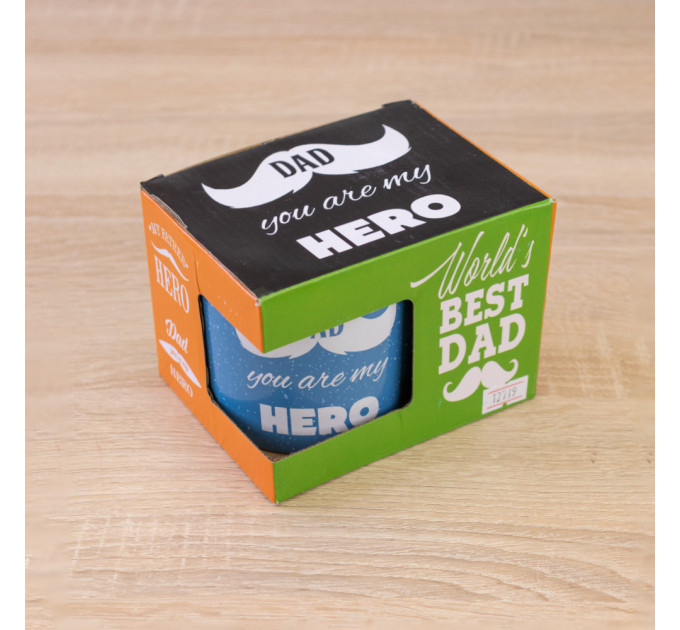 Кружка для папы Dad you're my hero 400 мл 12738 (голубой)