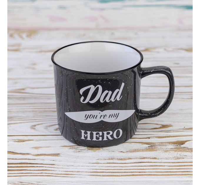 Кружка для папы Dad you're my hero 400 мл 12739 (графит)