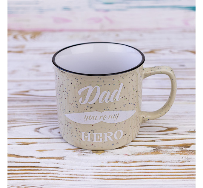 Кухоль для тата Dad you're my hero 400 мл 12741 (пісочний)