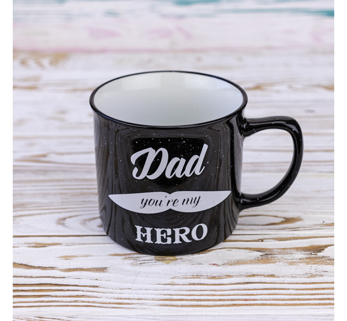 Кружка для папы Dad you're my hero 400 мл 12742 (черный)