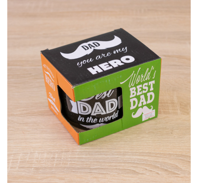 Кружка для папы Dad you're my hero 400 мл 12742 (черный)