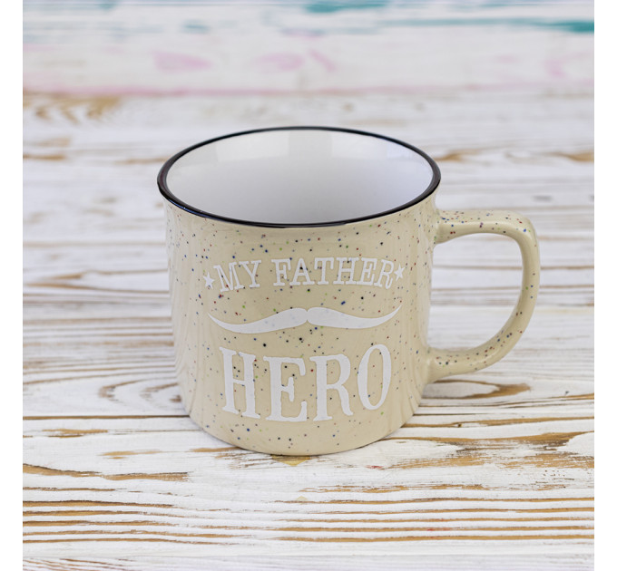 Кружка для папы My father hero 400 мл 12744 (песочный)