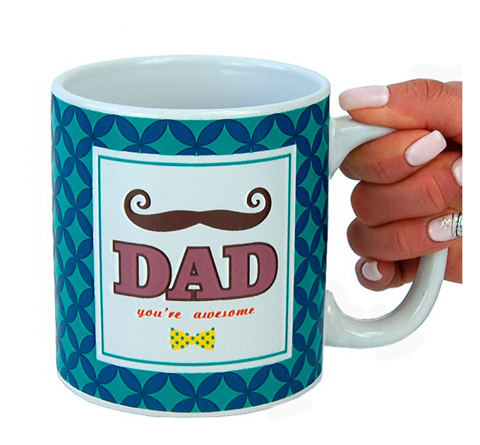 Кружка для папы ПАПА 600 мл (синий с зеленым)