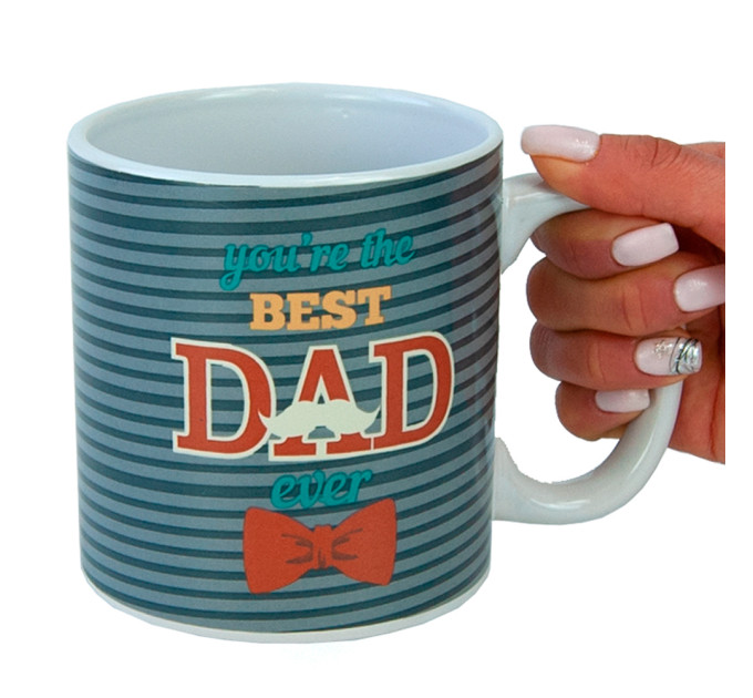 Кружка для папы Ты лучший папа на свете 600 мл (серый)