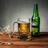 Кружка для пива "Boyfriend №1 of the world" с ручкой, английский, Крафтовая коробка