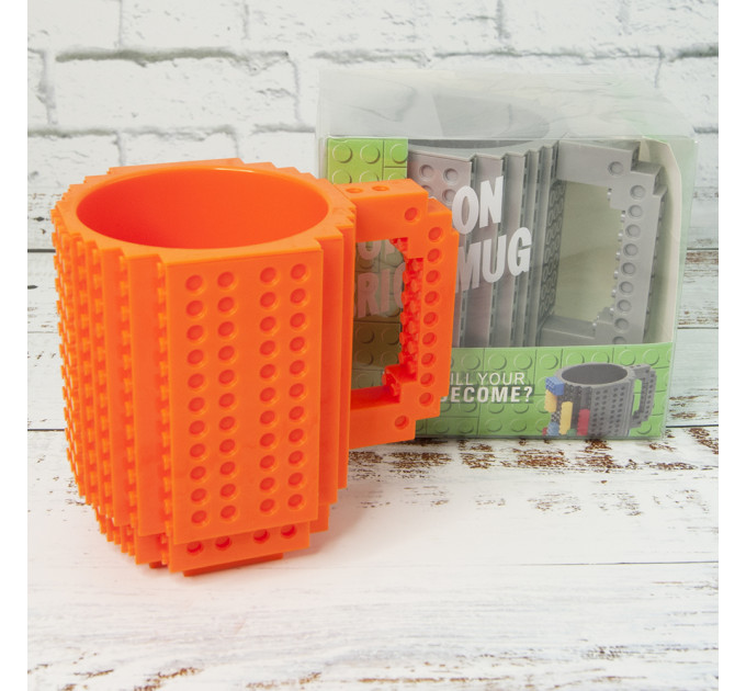 Кружка Лего конструктор (оранжевая)