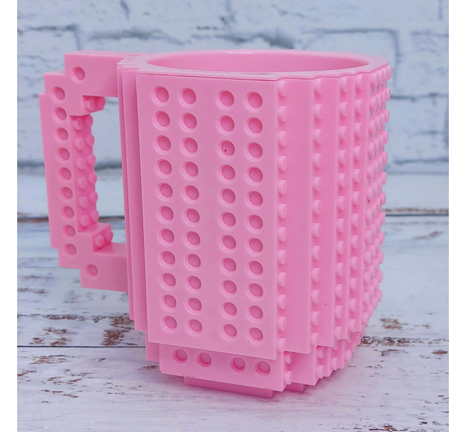 Кружка Лего конструктор (розовая)