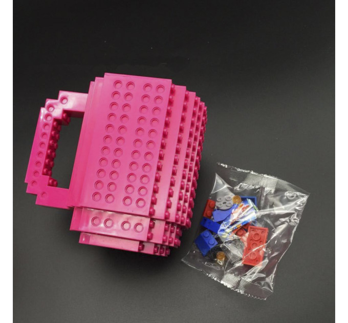 Кружка Лего конструктор (розовая)