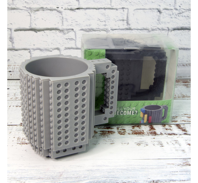 Кружка Лего конструктор (серая)