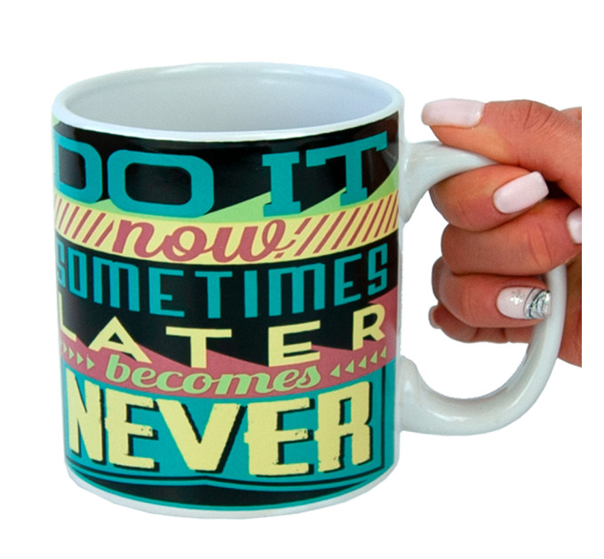 Кружка мотиватор Сделай сейчас 600 мл (голубой)