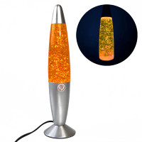 Лава лампа с глиттером (34см) желтая