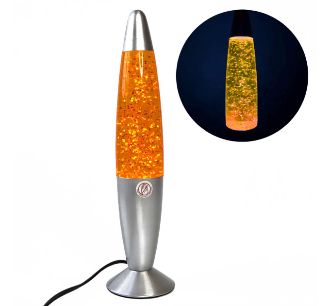 Лава лампа з глітером (34см) жовта