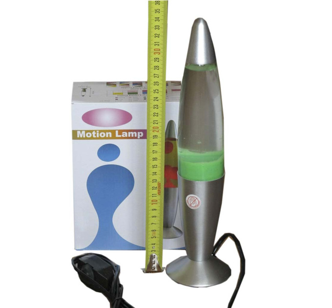 Лава лампа с глиттером (34см) красная