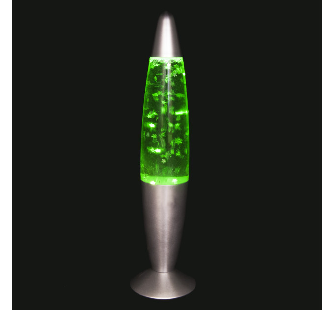 Лава лампа с глиттером (34см) зеленая