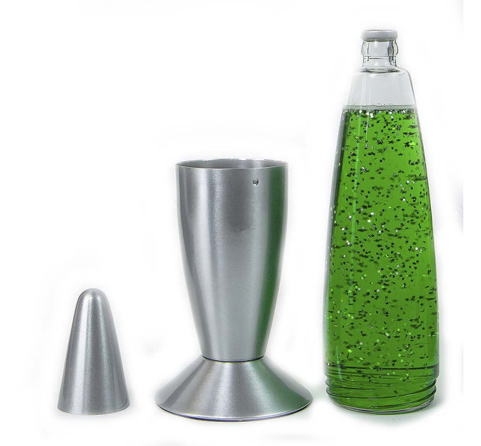 Лава лампа с глиттером (34см) зеленая