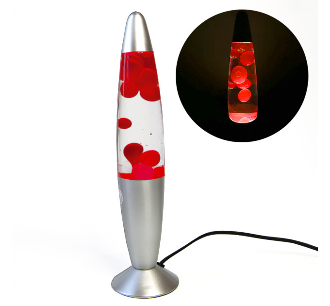 Лава лампа с парафином (34см) красная