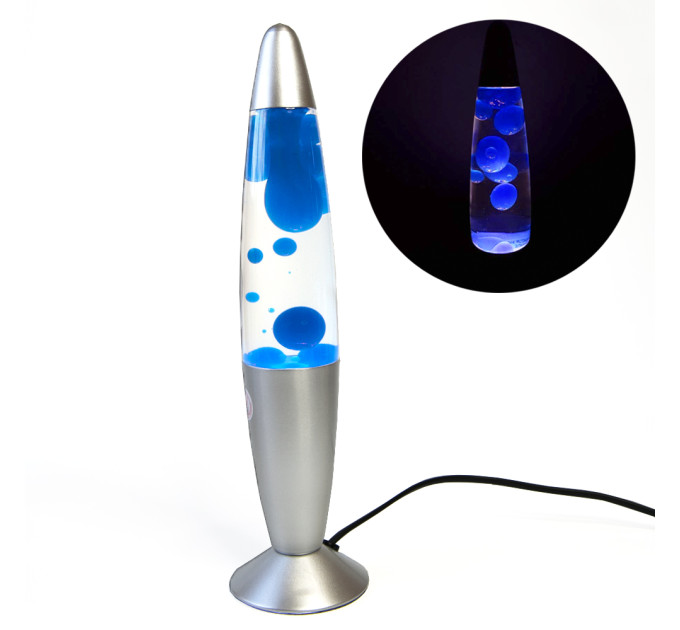 Лава лампа с парафином (34см) синяя