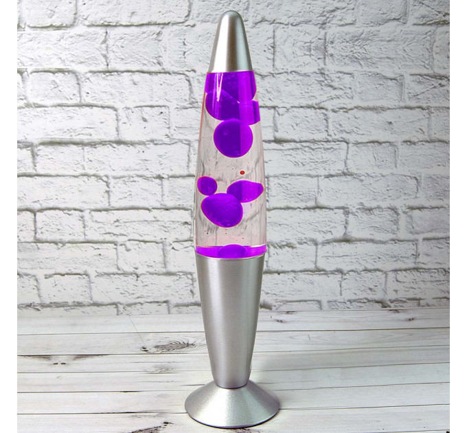 Лава лампа с парафином (34см) сиреневая