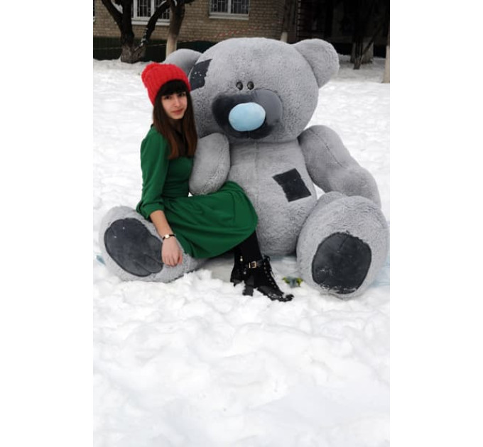 Плюшевый мишка Гриша 250 см (серый)