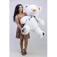 Плюшевый мишка Клетка 130 см (белый)