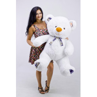 Плюшевый мишка Клетка 130 см (белый)