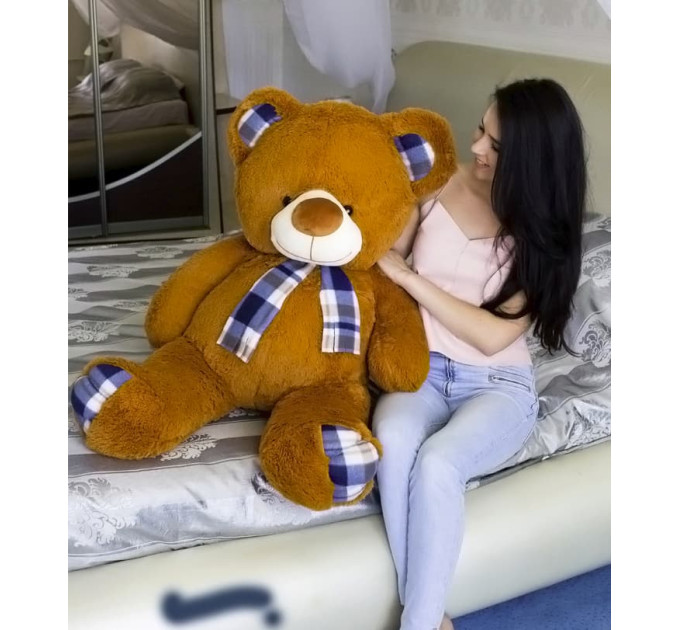 Плюшевый мишка Клетка 130 см (коричневый)