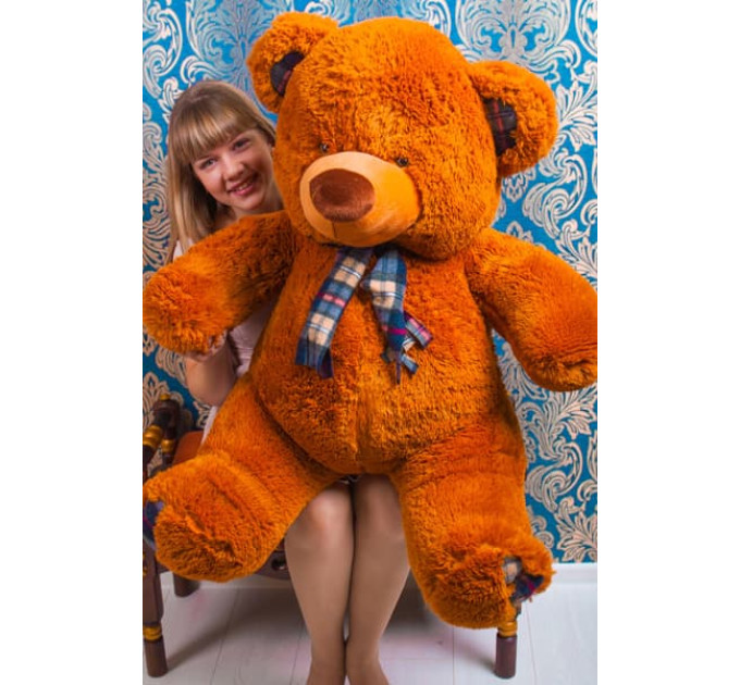 Плюшевый мишка Клетка 130 см (коричневый)