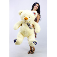 Плюшевый мишка Клетка 130 см (кремовый)