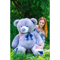 Плюшевый мишка Клетка 130 см (серый)
