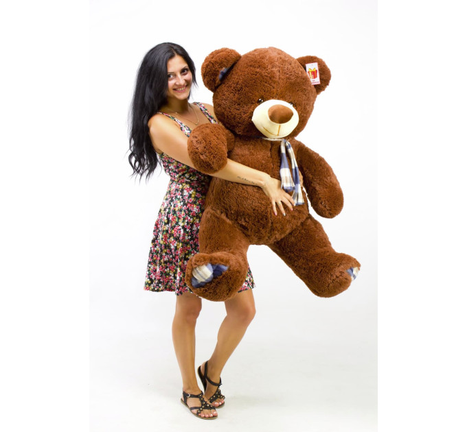 Плюшевый мишка Клетка 130 см (шоколадный)