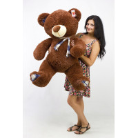 Плюшевый мишка Клетка 130 см (шоколадный)