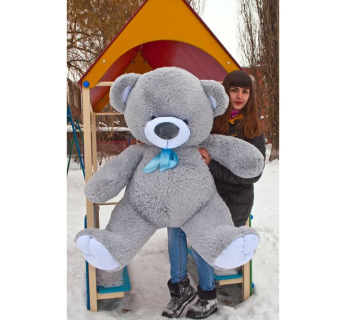 Плюшевый мишка Томми 150 см (серый)