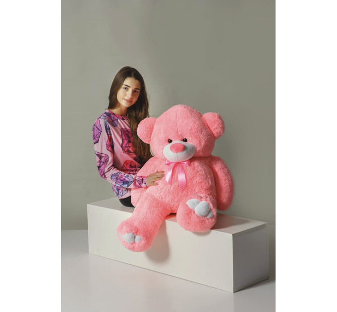 Плюшевий ведмедик Веня 140 см (рожевий