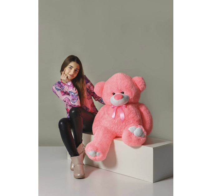 Плюшевий ведмедик Веня 140 см (рожевий
