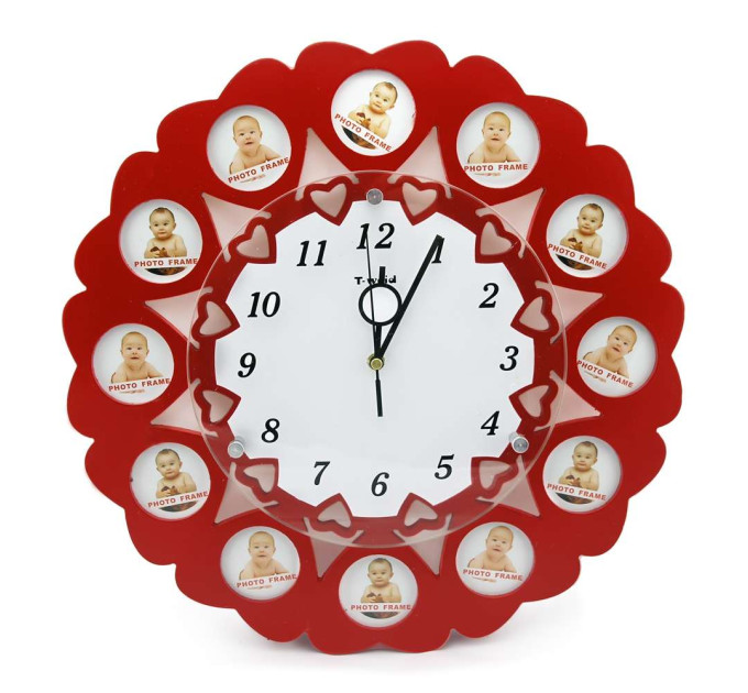 Мультирамка Часы 12 сердечек