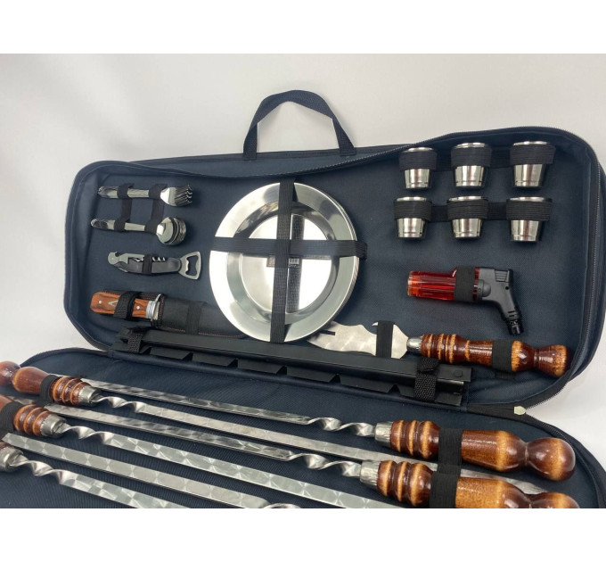 Набор шампуров и посуды для пикника 2в1