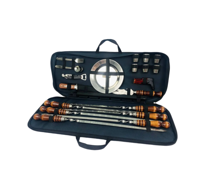 Набор шампуров и посуды для пикника 2в1