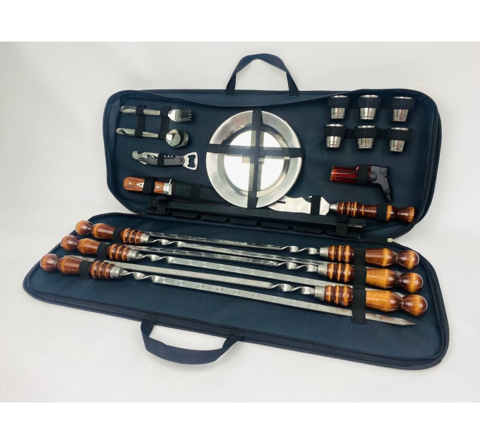 Набор шампуров и посуды для пикника 2в1