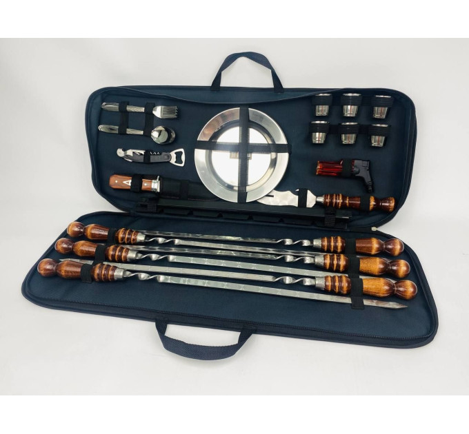 Набор шампуров и посуды для пикника 2в1