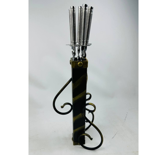 Набор шампуров Лайт на металлической подставке