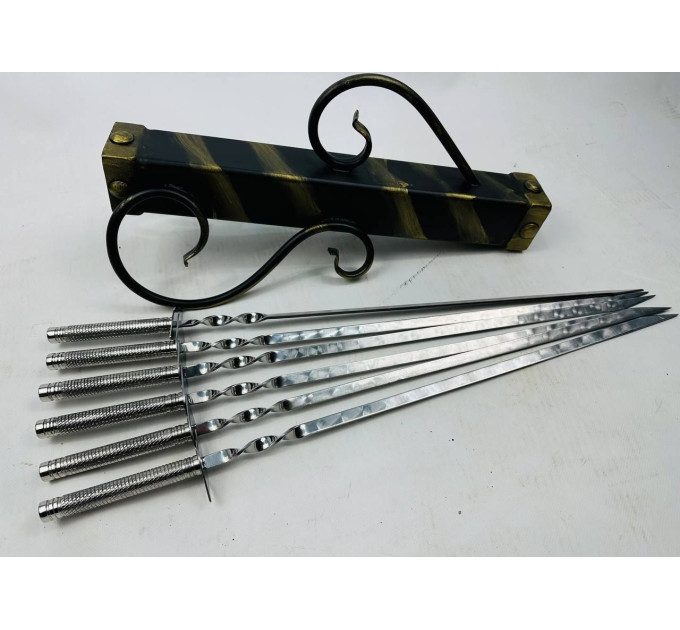 Набор шампуров Лайт на металлической подставке