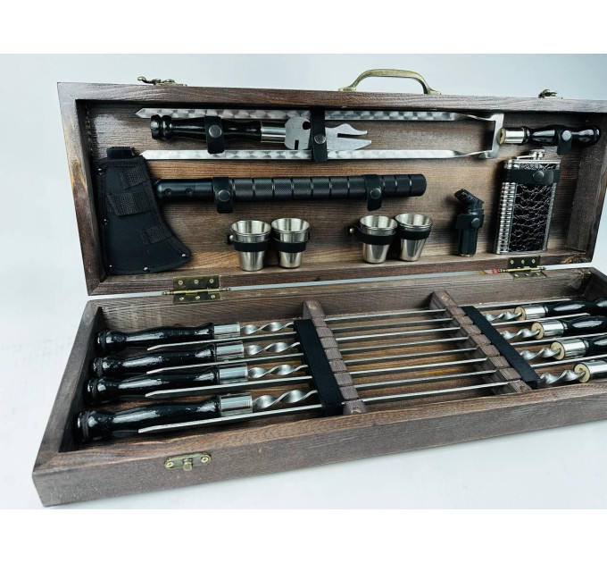 Набор шампуров в кейсе "BLACK LUX"