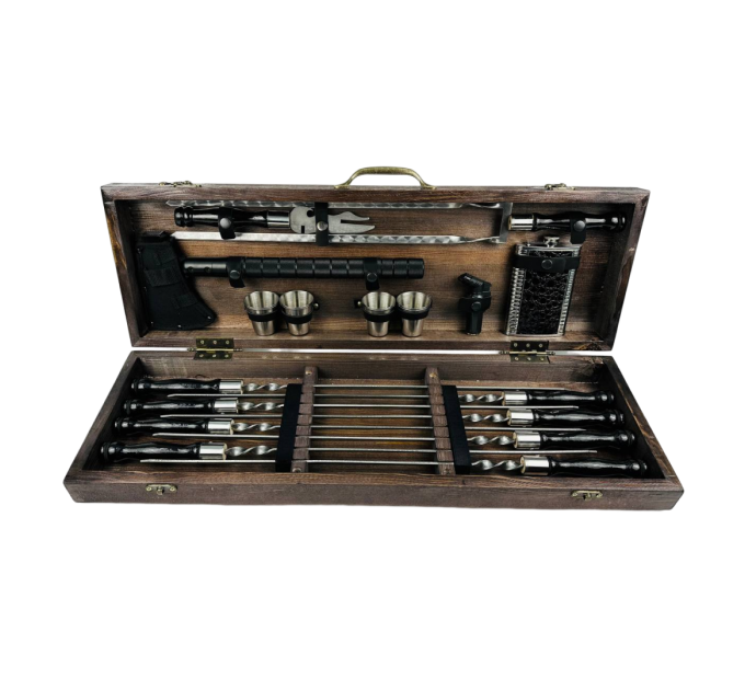 Набор шампуров в кейсе "BLACK LUX"