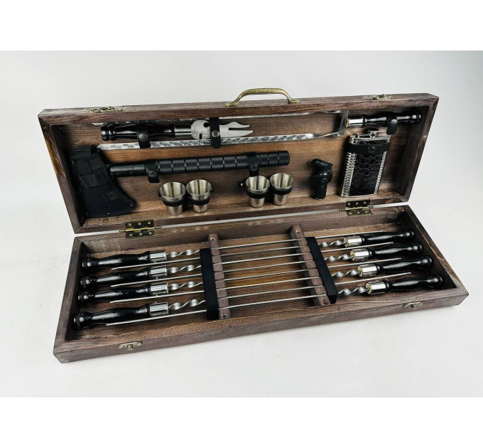 Набор шампуров в кейсе "BLACK LUX"