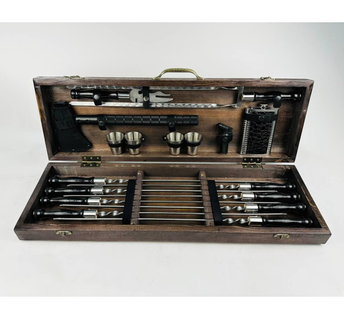 Набор шампуров в кейсе "BLACK LUX"