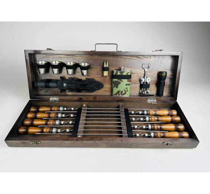 Набор шампуров в кейсе "Милитари"