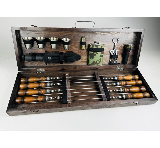 Набор шампуров в кейсе "Милитари"