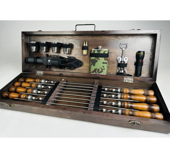 Набор шампуров в кейсе "Милитари"
